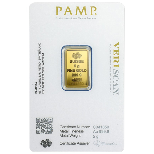 5 Gram Gold Bar - PAMP Suisse - Image 2