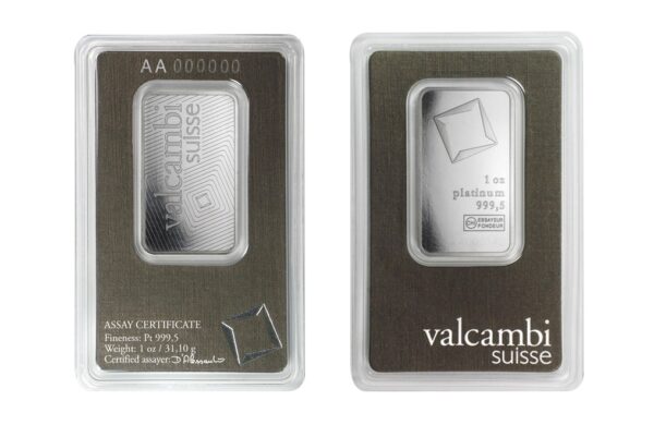 1 Oz Platinum Bar - Valcambi - Image 2