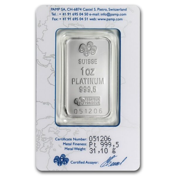 1 Oz Platinum Bar - PAMP Suisse - Image 2