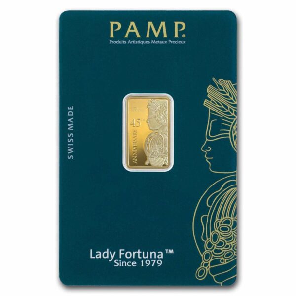 Pamp lady Fortuna 45th Anniversary Gold Bar